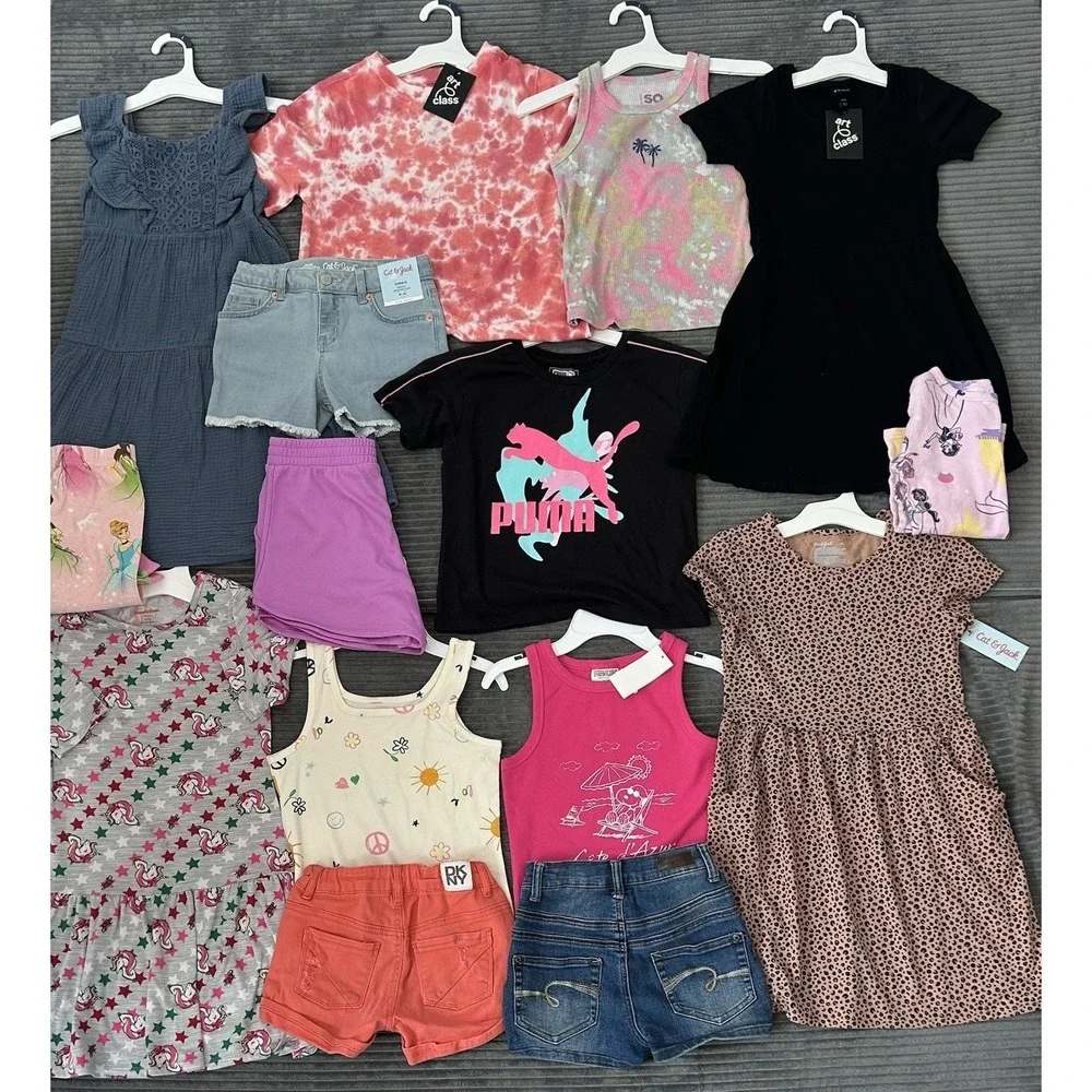 Huge Lot Girls Size 7 8 Summer Clothes NEW &EC Dress Justice Jeans Shorts DKNY